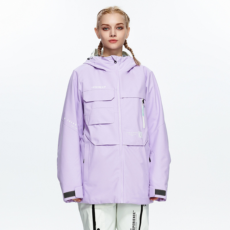 Nueva chaqueta de snowboard de alta gama para mujer, impermeable, cortavientos, cálida, chaqueta de exterior para hombre con doble capa y algodón añadido, transfronteriza.