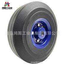 10英寸胶粉轮推车货仓车轮子设备高载重免充气10x2.5橡胶实心轮胎