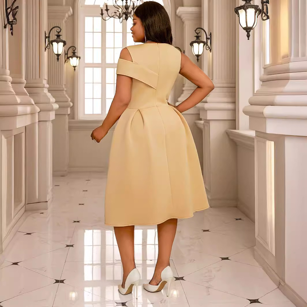 Women's Clothing Sexy sleeveless A line dress banquet party plus size graduation dress party dress_voghion.com