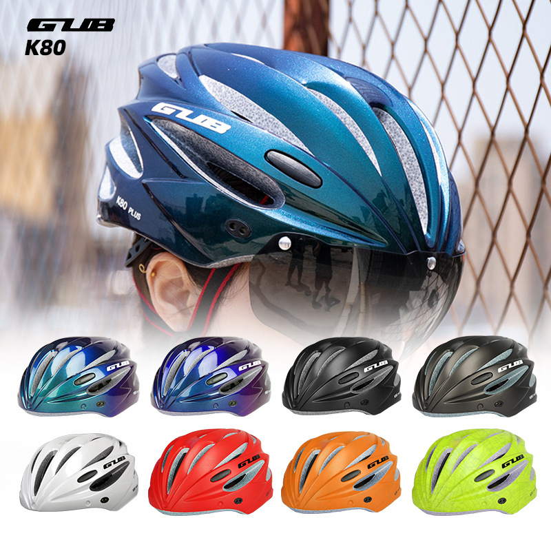 GUB Mountain Road Bicycle Magnetic Aero Goggles One-Piece Riding Helmet Unisex Safety Hat K80 PLUS