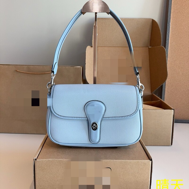 New Hadley Series Coach Crossbody Bag with Pebbled Texture, Dual Shoulder Straps, Versatile Flap, and Knob Design Women's Bag