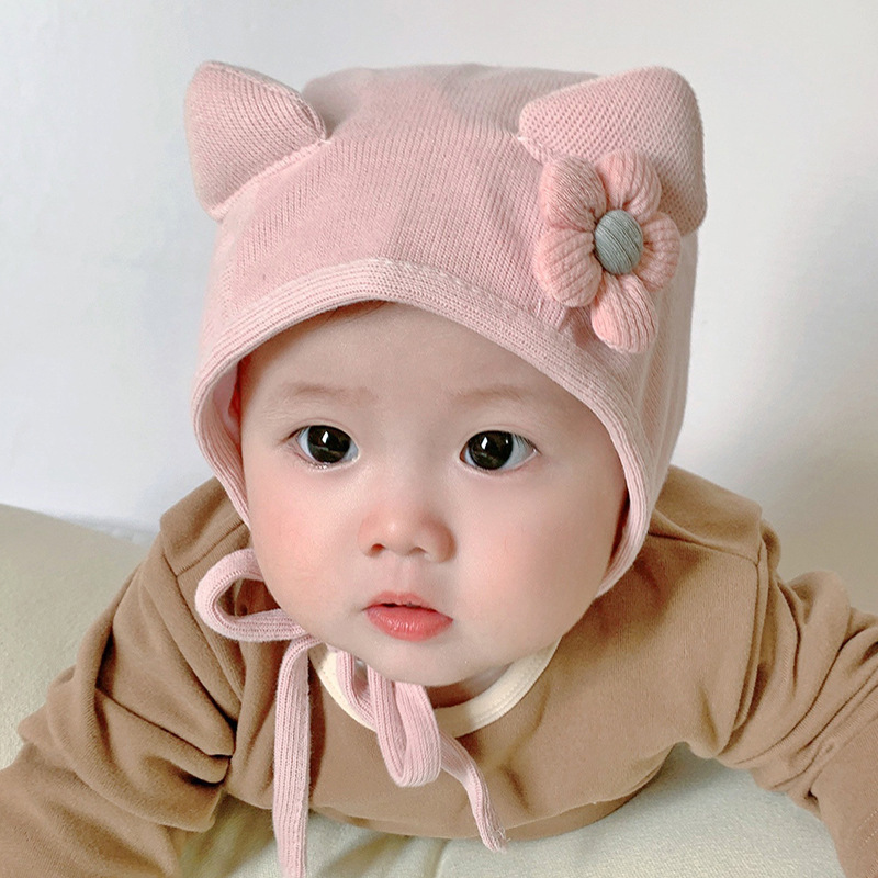 ins小熊新生婴儿春秋薄款胎帽0-12月无骨可爱宝宝包头套头帽子|undefined