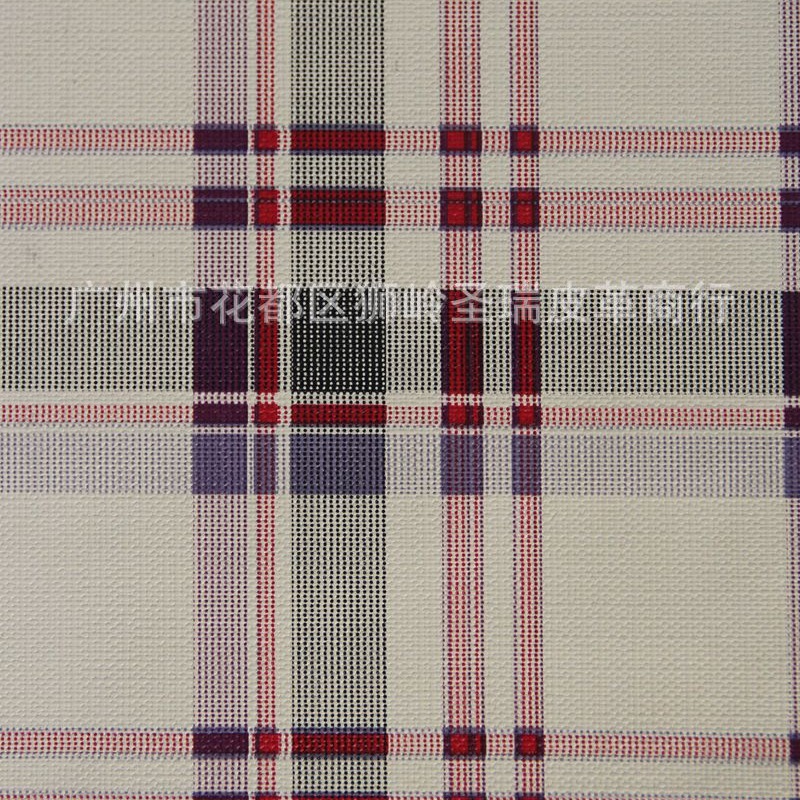 厂家直销批发人造革 新款PVC格仔纹箱包皮革 格子纹 SR-1440