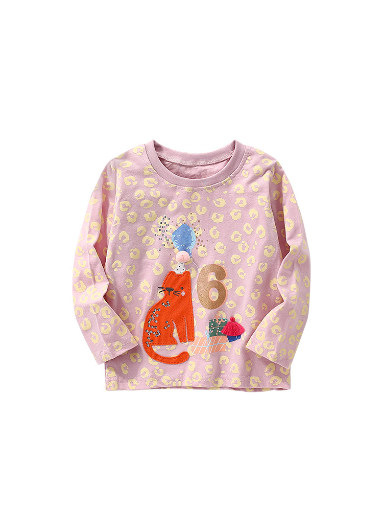 Malwee niñas vestidos de otoño de cuello redondo nuevos niños europeos y estadounidenses de manga larga camiseta de niña pequeña camiseta