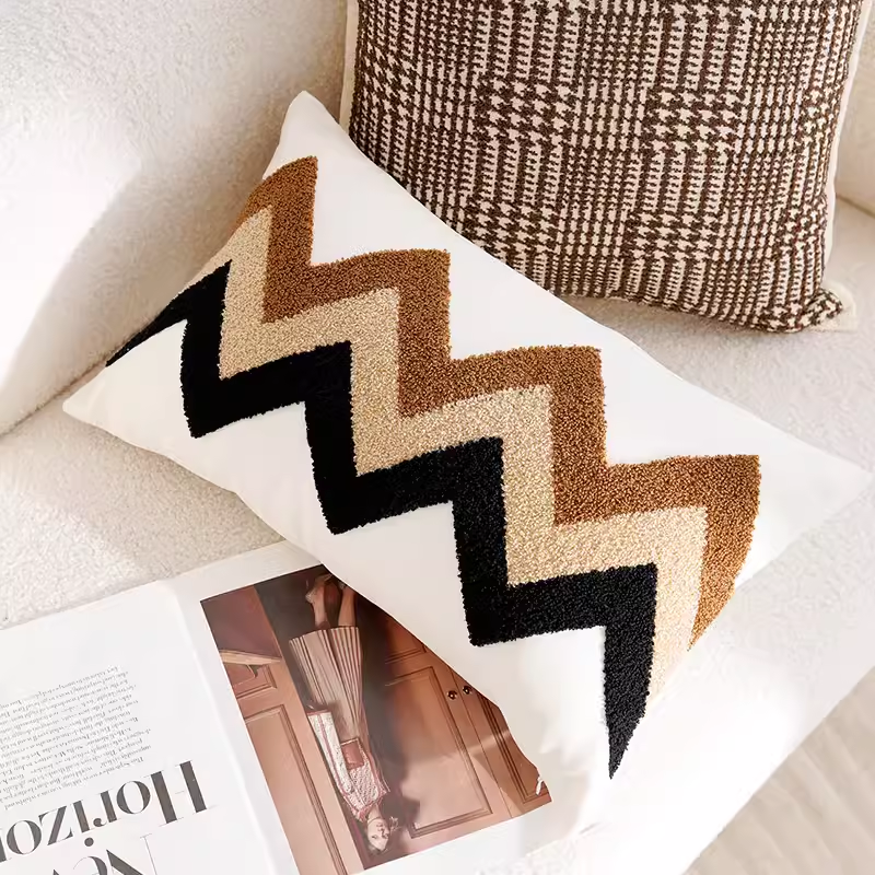 Rectangular, with embroidery, three colors, 30x