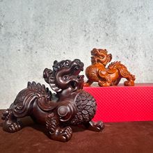 实木雕刻貔貅摆件一对大号貔貅皮丘办公室客厅装饰店铺开业送礼品
