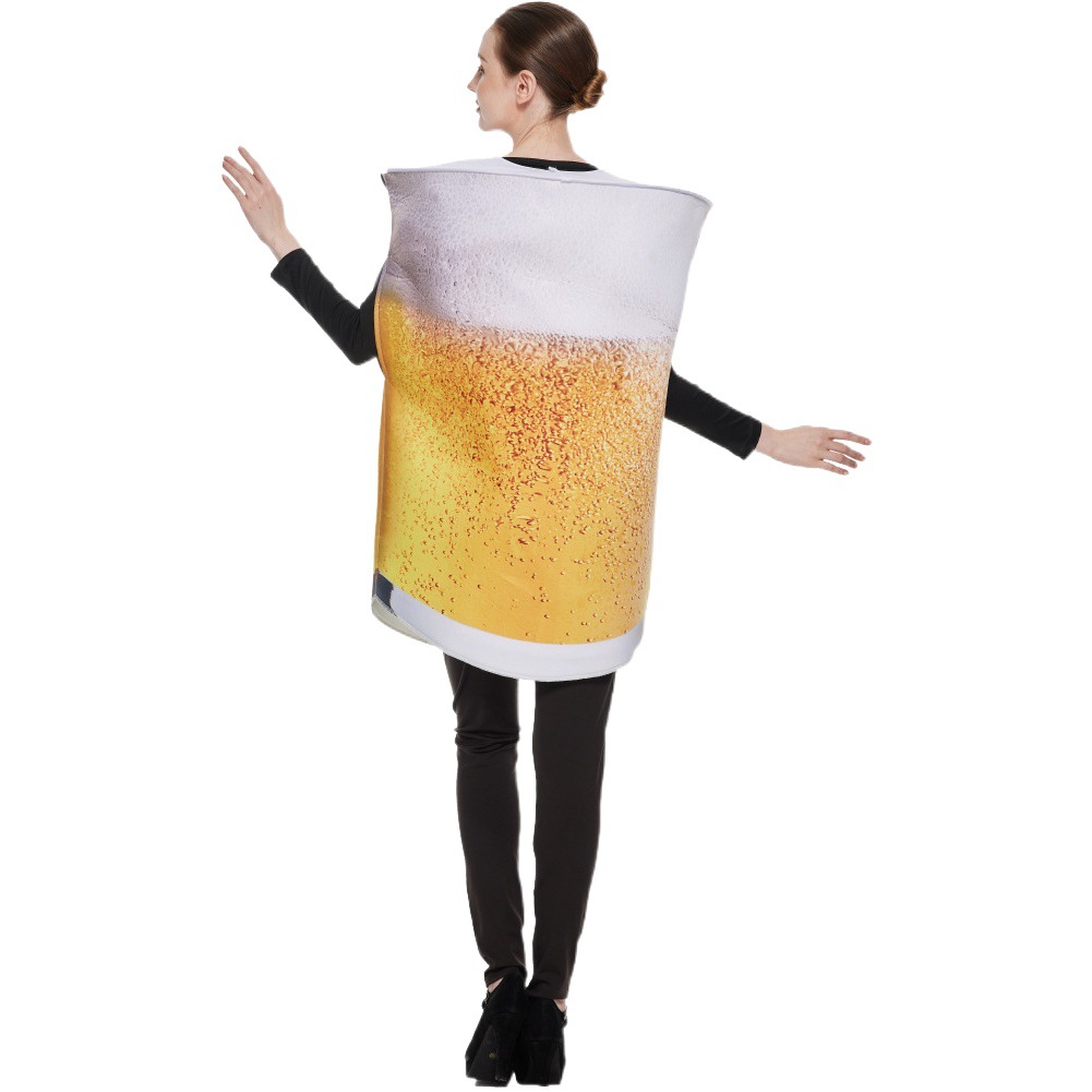 En stock Halloween nueva cerveza taza traje Cosplay partido rendimiento traje divertido mono traje