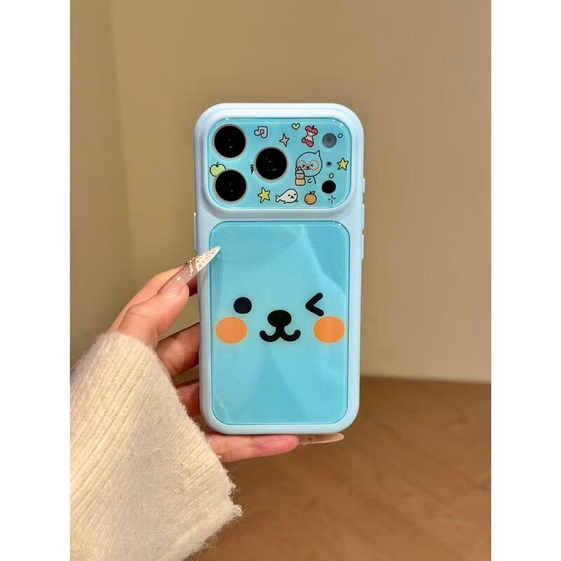 Cute Blue Background Queer Smiley Face Star Apple Case for iPhone 17 Pro Max, New Model for iPhone 15 Cute Blue Background Queer Smiley Face Star Apple Case for iPhone 17 Pro Max, New Model for iPhone 15