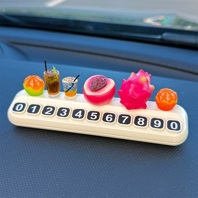 Number Plate Telephone Number Plate – Nömrəli dayanma kartı - half-peeled-peach-dragon-fruit-2-small-oranges-ice-american-lemon-tea-white-large-number-parking-sign