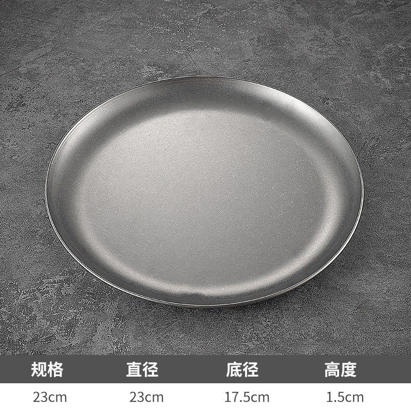 Estilo retro coreano disco de acero inoxidable apenado placa superficial postre pastel plato de hueso bandeja de la tienda de café