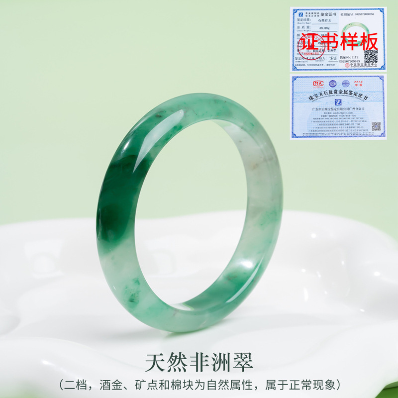 天然非洲翠玉手镯独龙玉冰飘花玉镯老坑飘阳绿镯子翡翠色正圈批发|undefined