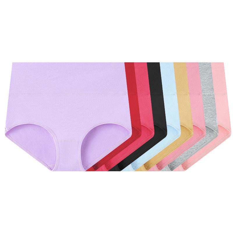 Ropa interior de cintura alta de talla grande, ropa interior de mujer con abdomen posparto de algodón puro, ropa interior de mujer con levantamiento de cadera transfronterizo de algodón, ropa interior de mujer de cintura alta
