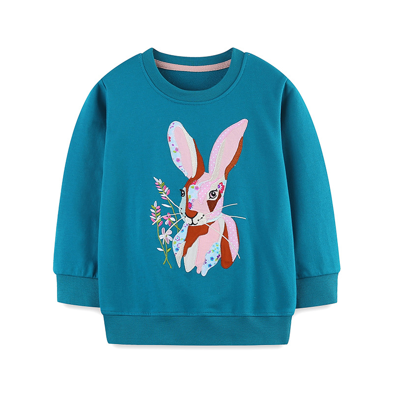 Nuevos suéteres para niñas en otoño, sudaderas de manga larga europeas y americanas, camisetas impresas con soporte de bordado para fotos, etiquetas personalizadas