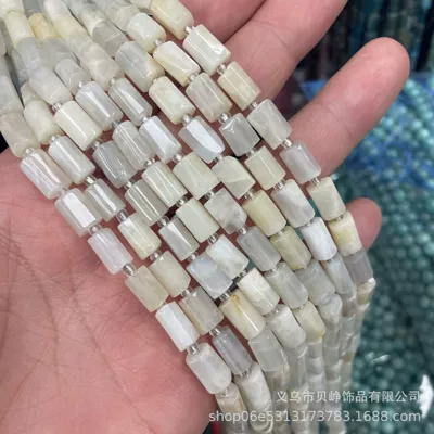 Zərgərlik ara hissələri: spacer beads wholesale - 12white-moonlight-8x11mm-pillar-beads-approx-15-beads-per-strand-short-style