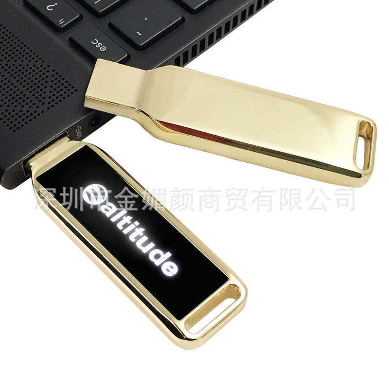 Metal Luminous Led USB Flash Drive Business Metal Gift USB Flash Drive