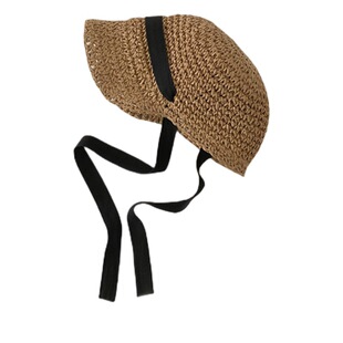 Children's Sun Hat Summer Breathable Lace-up Sunscreen Straw Hat for Boys and Girls Baby Wearing a Cap for Travel in Summer