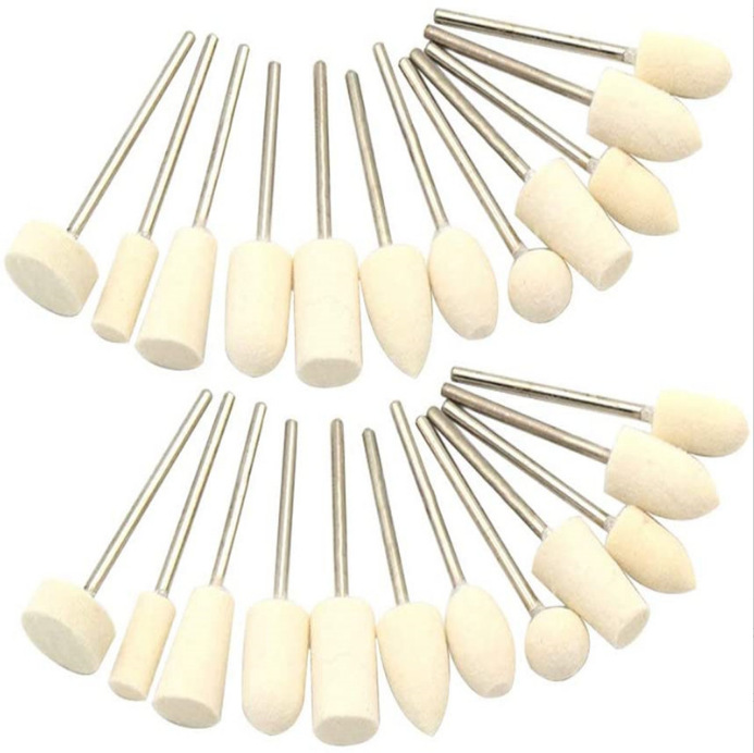 Cabeza de pulido de lana de soporte 12PC, lijadora de uñas, cabezal de pulido de uñas eléctrico, juego de cabezal de pulido de lana