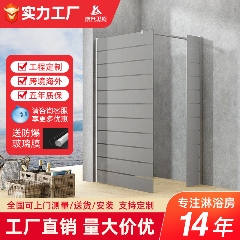 Jinkangxing Nano Self-Cleaning Tempered Glass Partition Shower Screen Door Aviation Aluminum Shower Room Simple Design Foshan