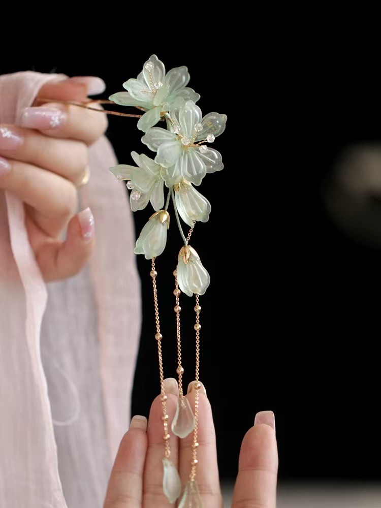 Magnolia pinzas de cabello para mujeres de alto nivel de movimiento de movimiento de estilo antiguo pinzas de cabello de estilo chino nuevo toque de cabello de estilo chino