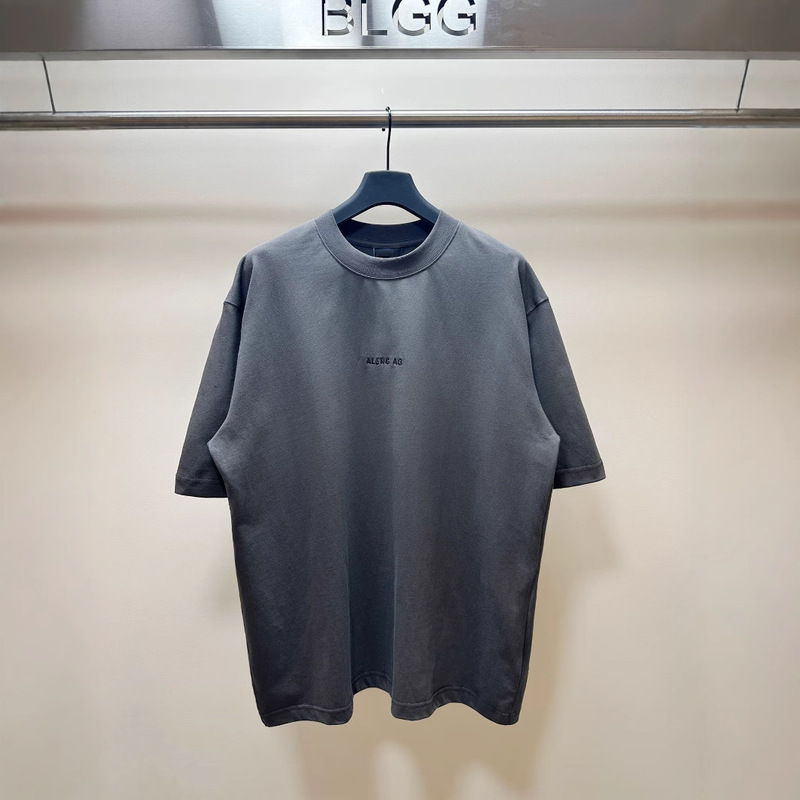 High version Paris B's letter embroidery short-sleeved T-shirt customized dyed brand new color dyed fabric for men and women