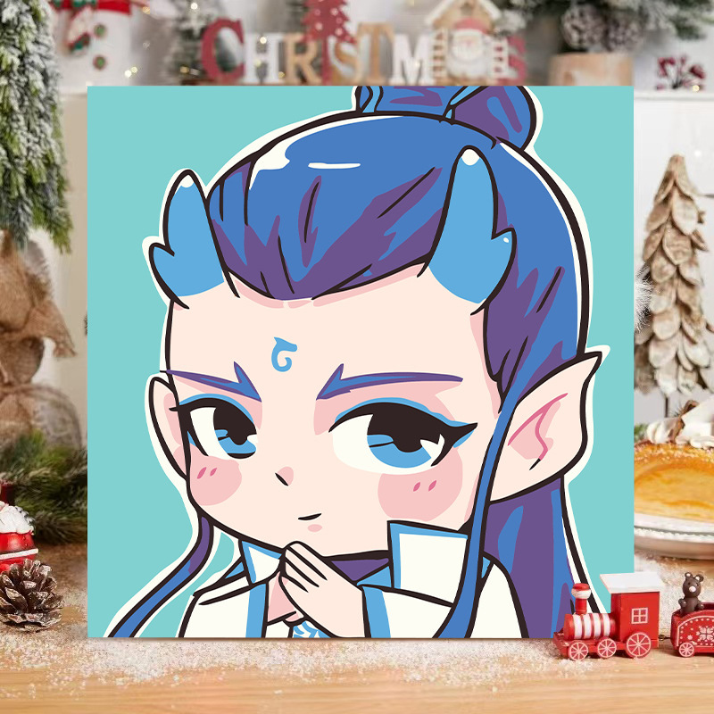 漫画 Q バージョンエッグマンパーティーシリーズ DIY デジタル油絵子供の手作り着色油絵装飾品卸売|undefined