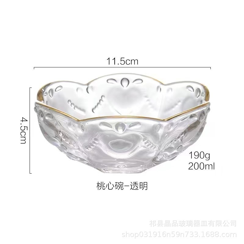 金の縁のガラスの銀の耳の碗のレースの小さい碗の高級な水晶の碗の砂糖の水の碗のサラダの碗のツバメの巣の碗のデザートの碗の卸売り|undefined