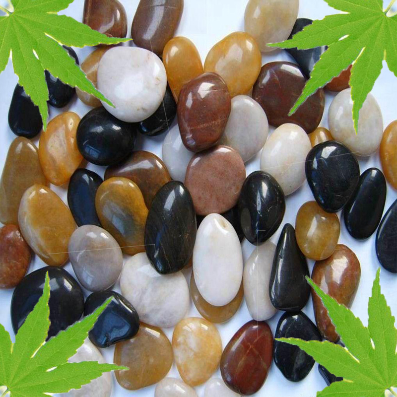 厂家供应高抛五彩雨花石 黑色白色雨花石 鱼缸园林绿化造景铺路