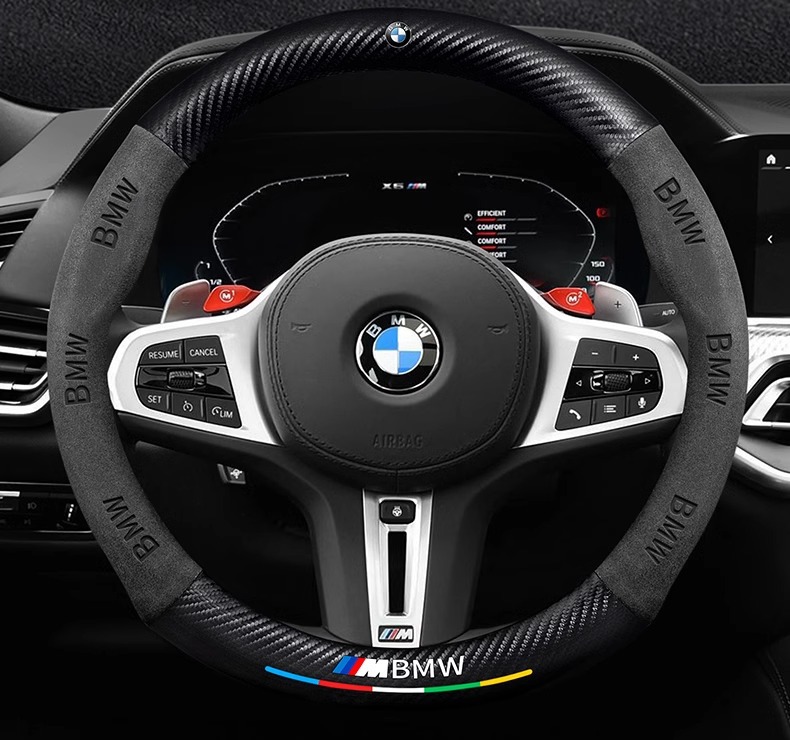 Applicable to BMW steering wheel cover one series x1i/x3 three series five series suede steering wheel cover car handle cover cross border