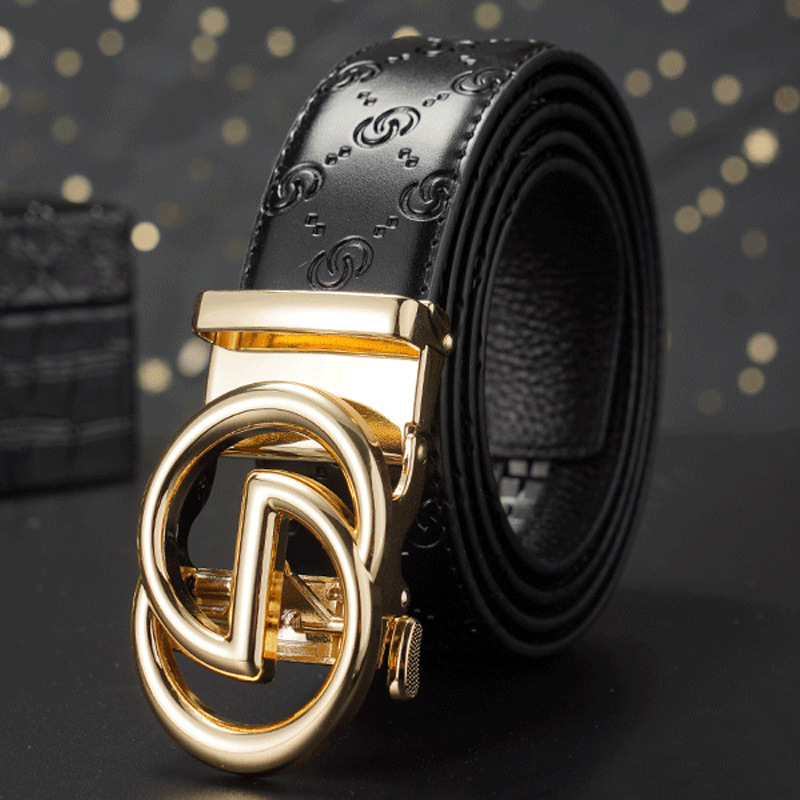 First layer cowhide men's belt high-end automatic buckle leather belt men's young and middle-aged Business All-match new pants belt men