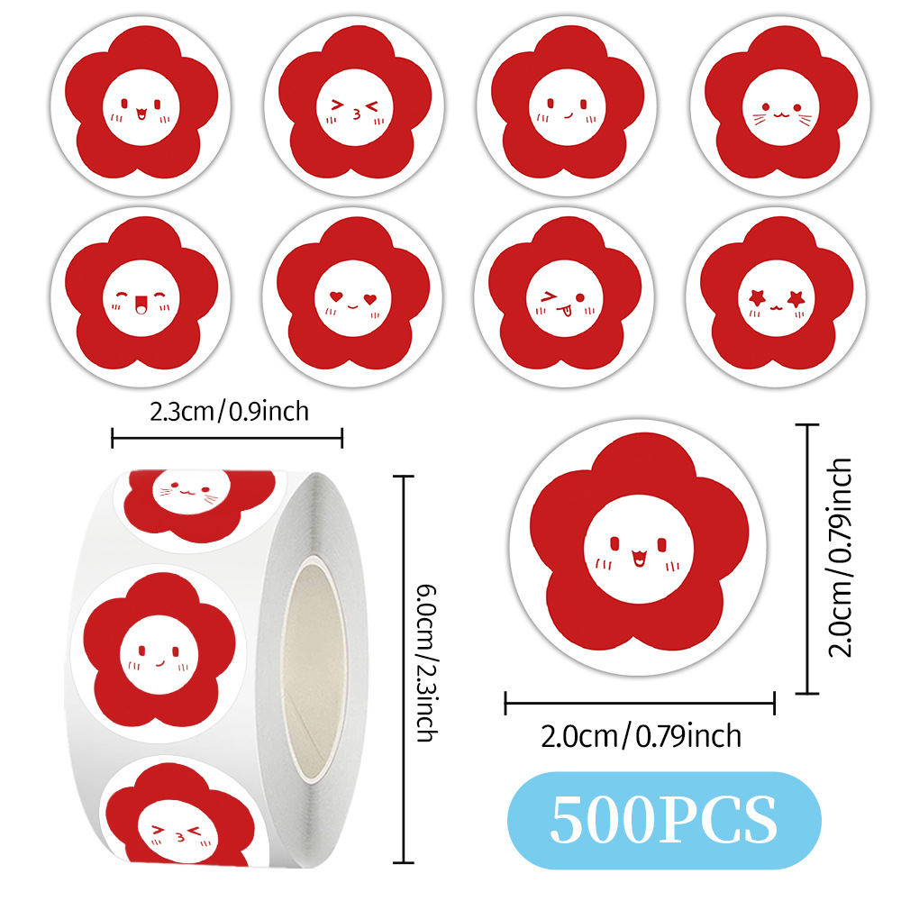 Pegatinas de rollo pegatinas de pequeño cártamo jardín de infantes pegatinas de recompensa para niños materiales de contabilidad de mano sellado cinta adhesiva de película de corte