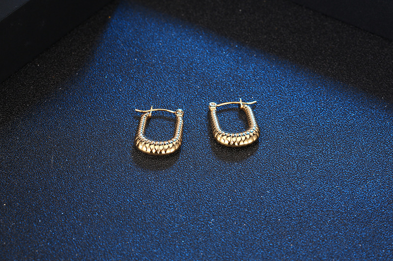 Fashion U Shape Titanium Steel Plating Earrings 1 Piece