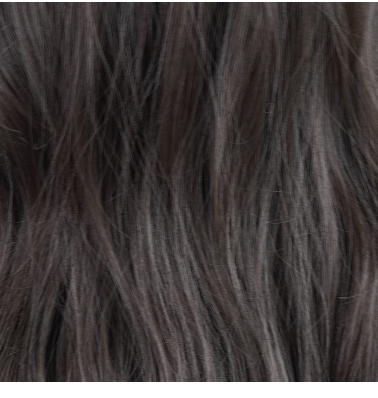 Synthetische Perücke, voller Kopf, kaltschwarz, langes lockiges Haar, große Welle_voghion.com