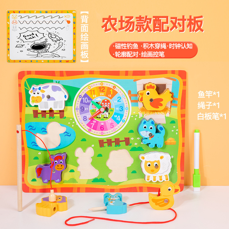 Juguetes de rompecabezas tridimensionales de madera, niños, números cognitivos, letras, frutas, formas de animales, bloques de construcción, educación temprana divertida