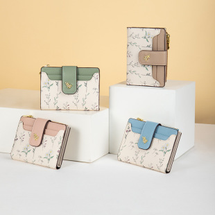 New cross-border floral women's short wallet Japanese and Korean exquisite multi-card pocket small wallet mini wholesale