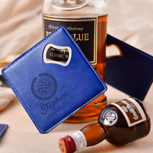 方形创意皮革开瓶器酒吧餐厅耐用酒瓶起子代加工跨境金属时尚酒具