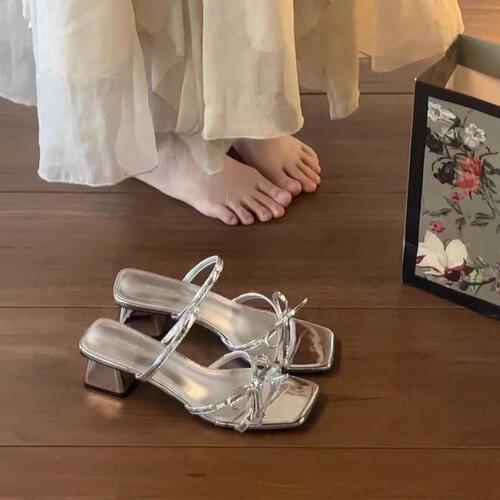 Stylish butterfly bow temperament versatile fairy shoe summer new high fashion daily elegant height increasing slimming cool slipper