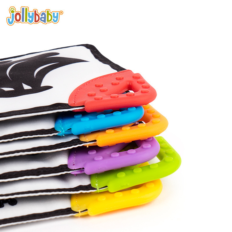 Jolly Baby inteligencia cognitiva Tarjeta de tela libro líquido protección del medio ambiente Tarjeta de tela de silicona teether juguete a prueba de lágrimas