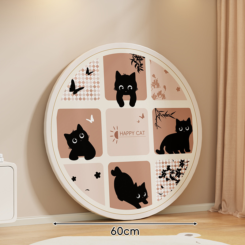레트로 귀여운 고양이 * 흰색 직경 60CM [판 두께 1.5]
