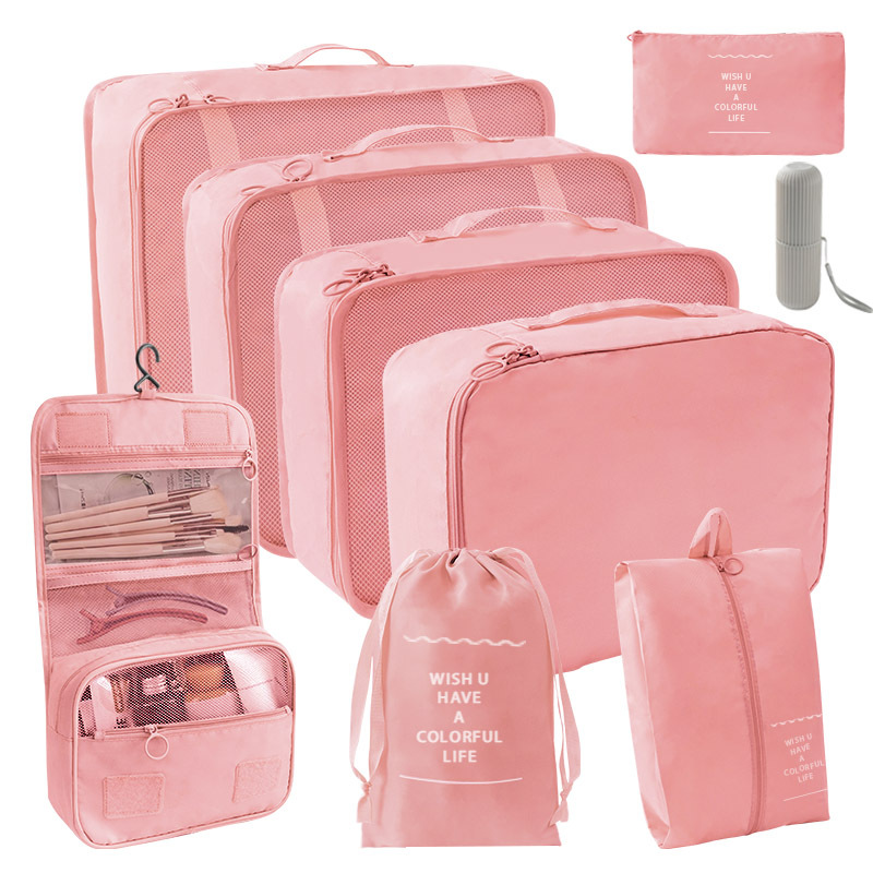 핑크 후크 백 9 종 세트 [7 종 세트 + 후크 백 + 워시 컵]