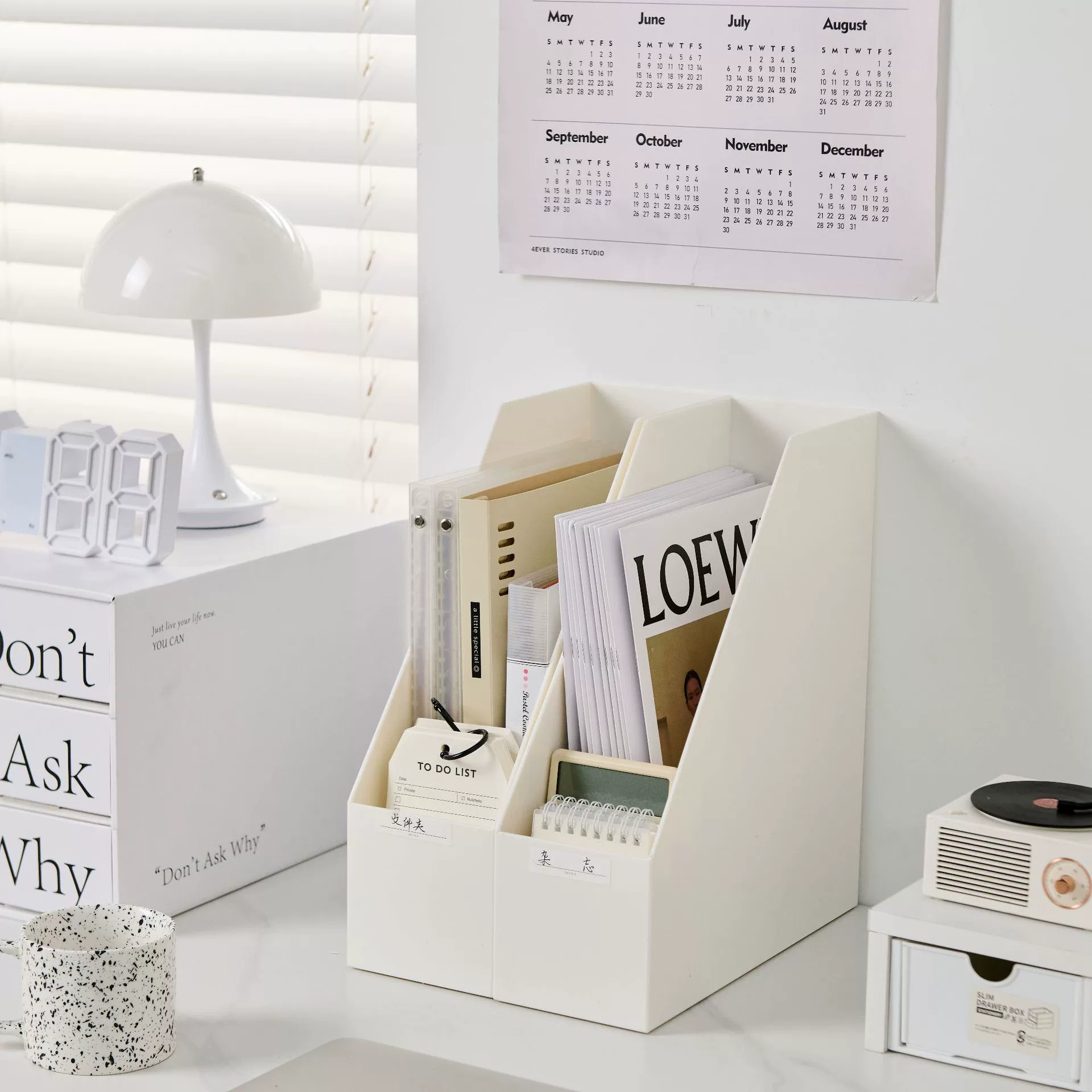 Настольный органайзер для студента, книжная полка, стеллаж для файлов формата А4, подставка для книг, простой пластиковый органайзер для офиса, белый, увеличенный размер