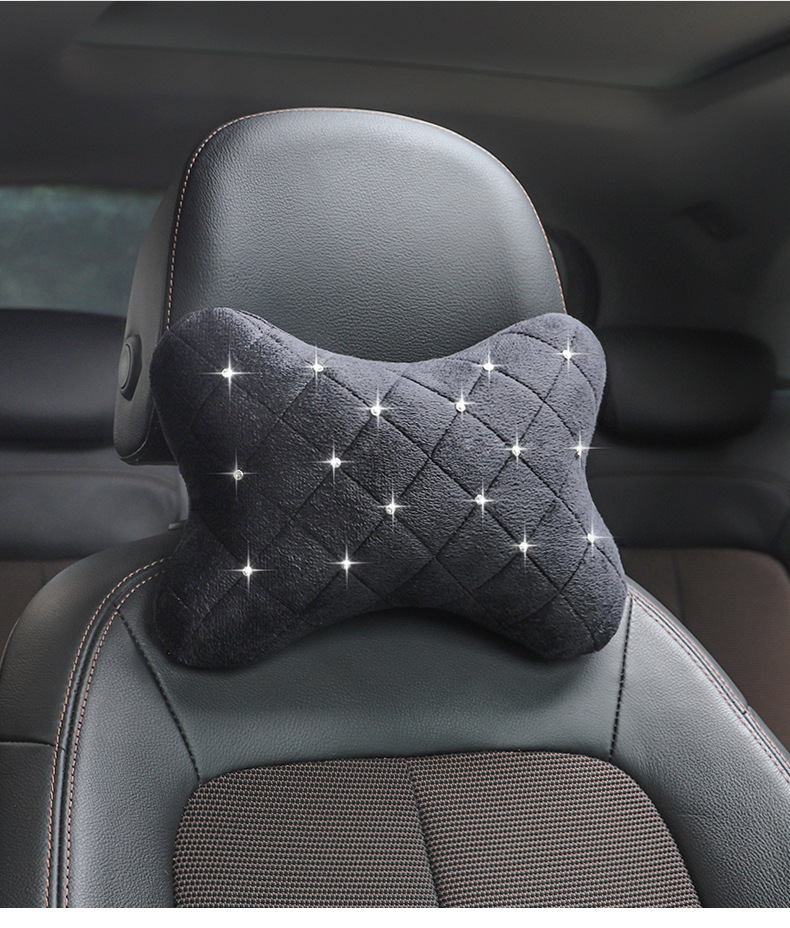 Car Headrest with Nail Embroidery, Car Neck Pillow, Car Bone Pillow, Car Seat Cushion, All-Season Car Pillow
