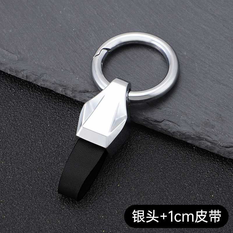 Productos transfronterizos llavero de coche de metal para hombres llavero personalizado de alta gama diseño de cuero ancho y estrecho adecuado para todos los modelos
