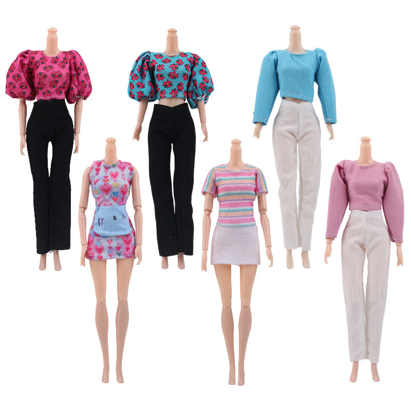 Cross-Border New Barbie Clothes, Fashionable Tops and Bottoms, Doll Pants, Foreign Trade Toys