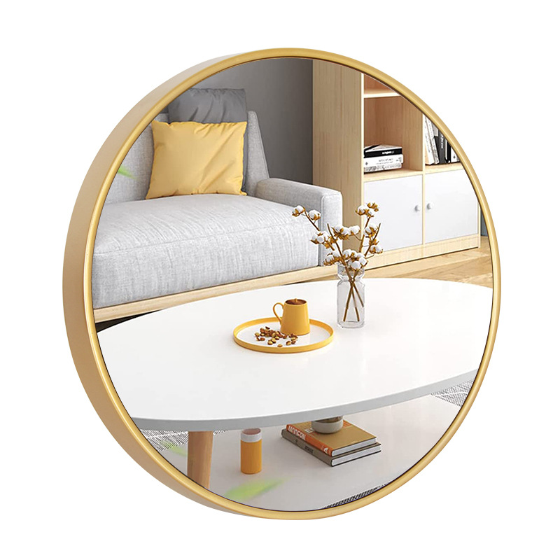 30CM Round Gold Edge High-Definition Mirror for Home Bathroom, Vanity Mirror, Hotel Bathroom Toilet Mirror