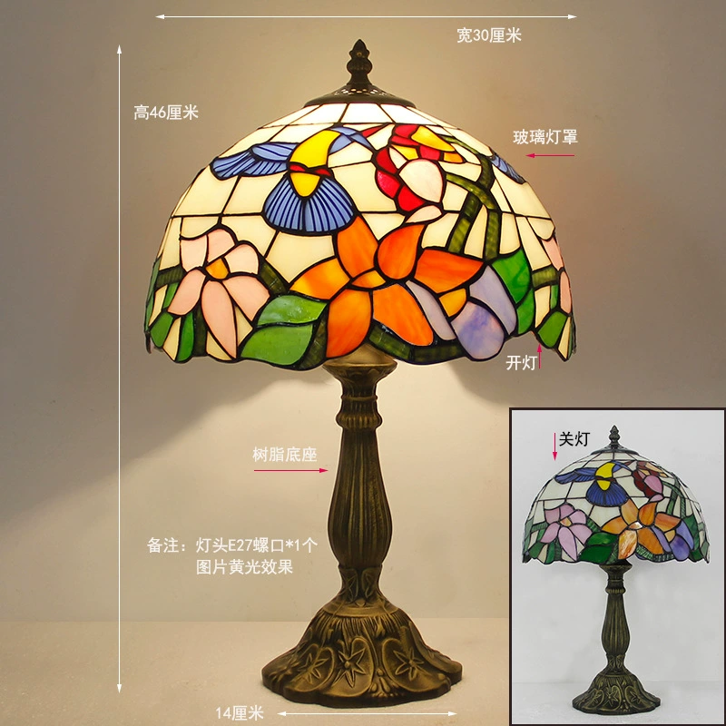 Retro table lamp for bed, lantern, creative villa for hotel