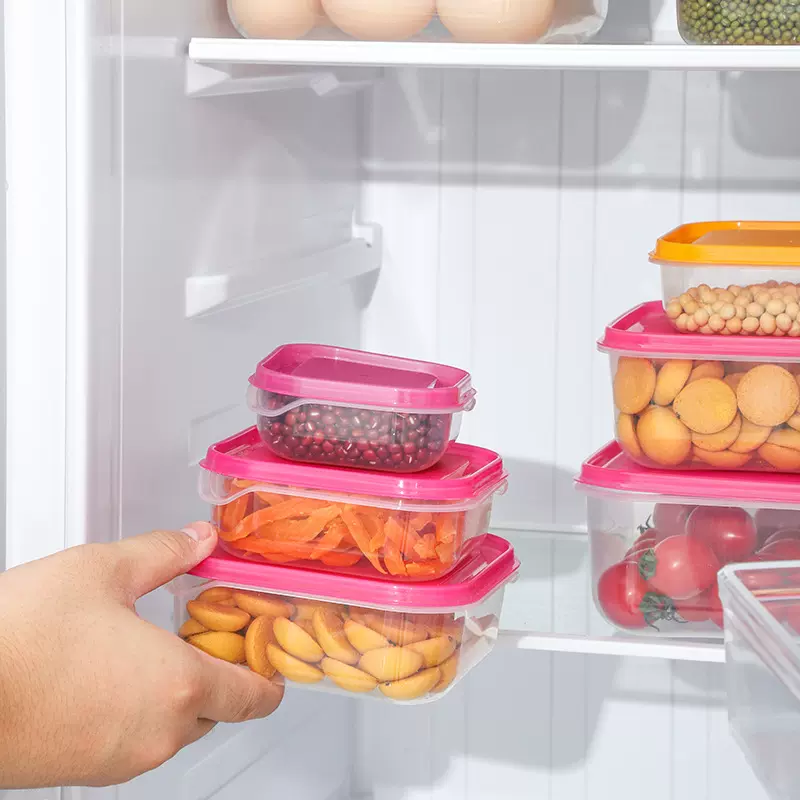 家用厨房三件套保鲜盒冷藏食品零食密封罐透明储存罐食物收纳盒