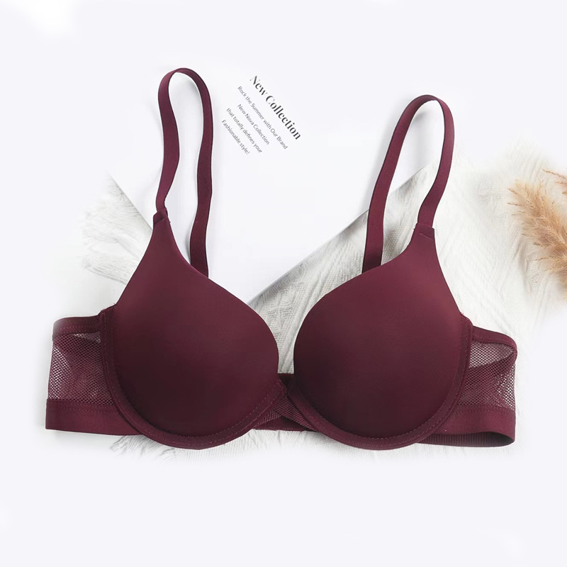 Fábrica de Shantou punto japonés ropa interior ligera y delgada no rastro de malla respirable para mujeres sujetador de verano