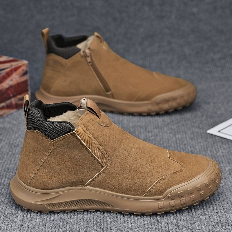 Мужская обувь весной 2025 новый бархат утолщенный мужская хлопчатобумажная обувь дикая обувь мужская нескользкая обувь