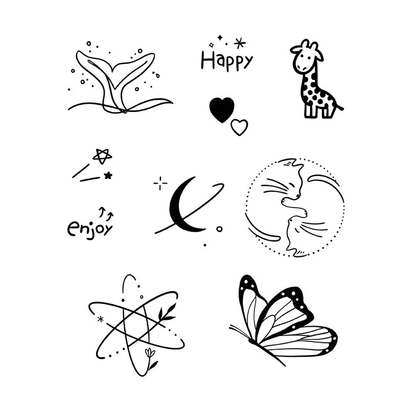 Herbal Butterfly Tattoo Cartoon Cute Sexy Waterproof Long-lasting Simulation Arm Back Collarbone Personality Wash Not to Remove