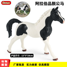 跨境仿真动物千里马模型阿拉伯品脱公马儿童认知玩具野生动物模型
